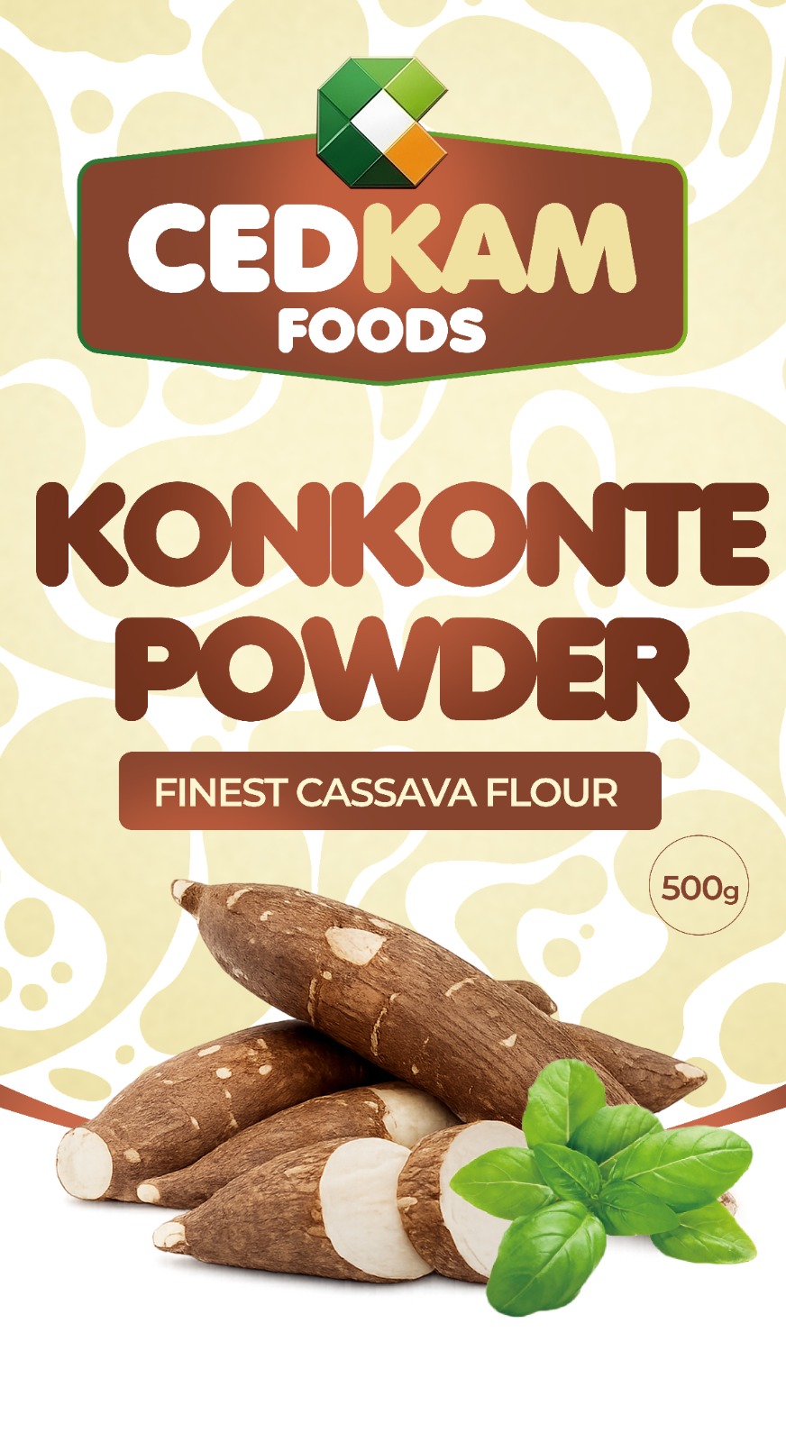 CEDKAM Foods Konkonte Powder, Finest Cassava Flour, 500g