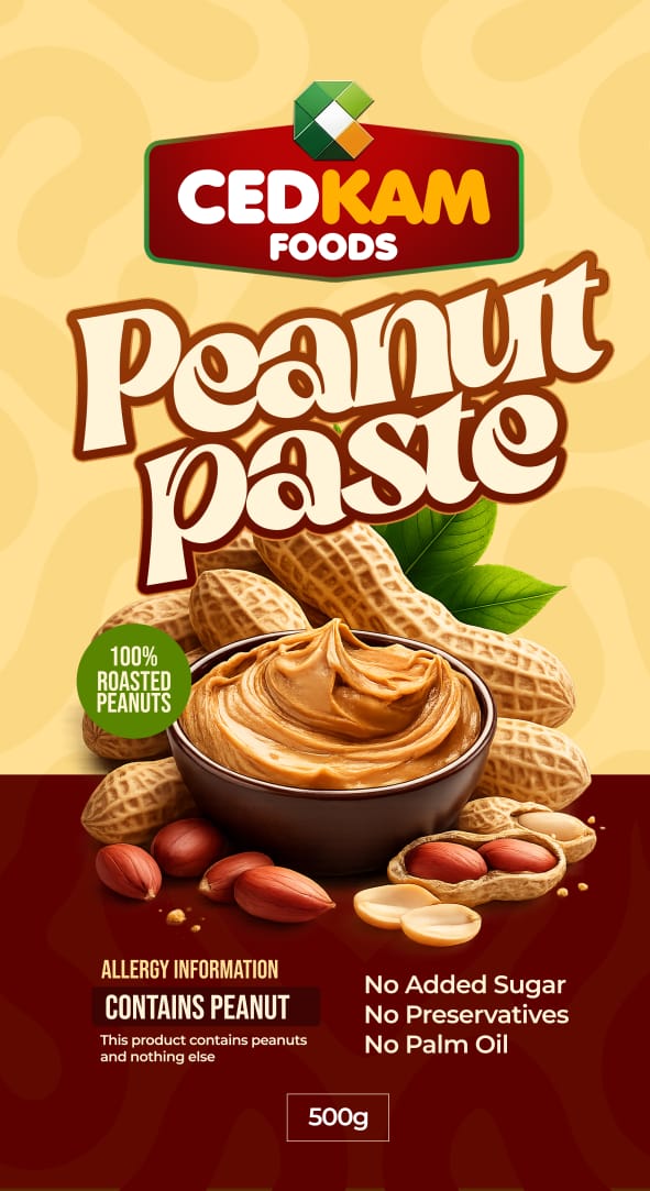 Cedkam Foods peanut paste product pack, 500g