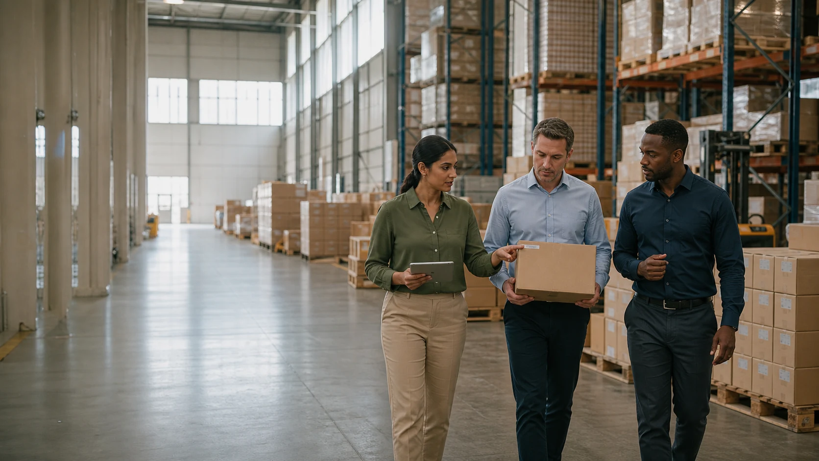 Generic editorial scene representing food, beverages and logistics trade