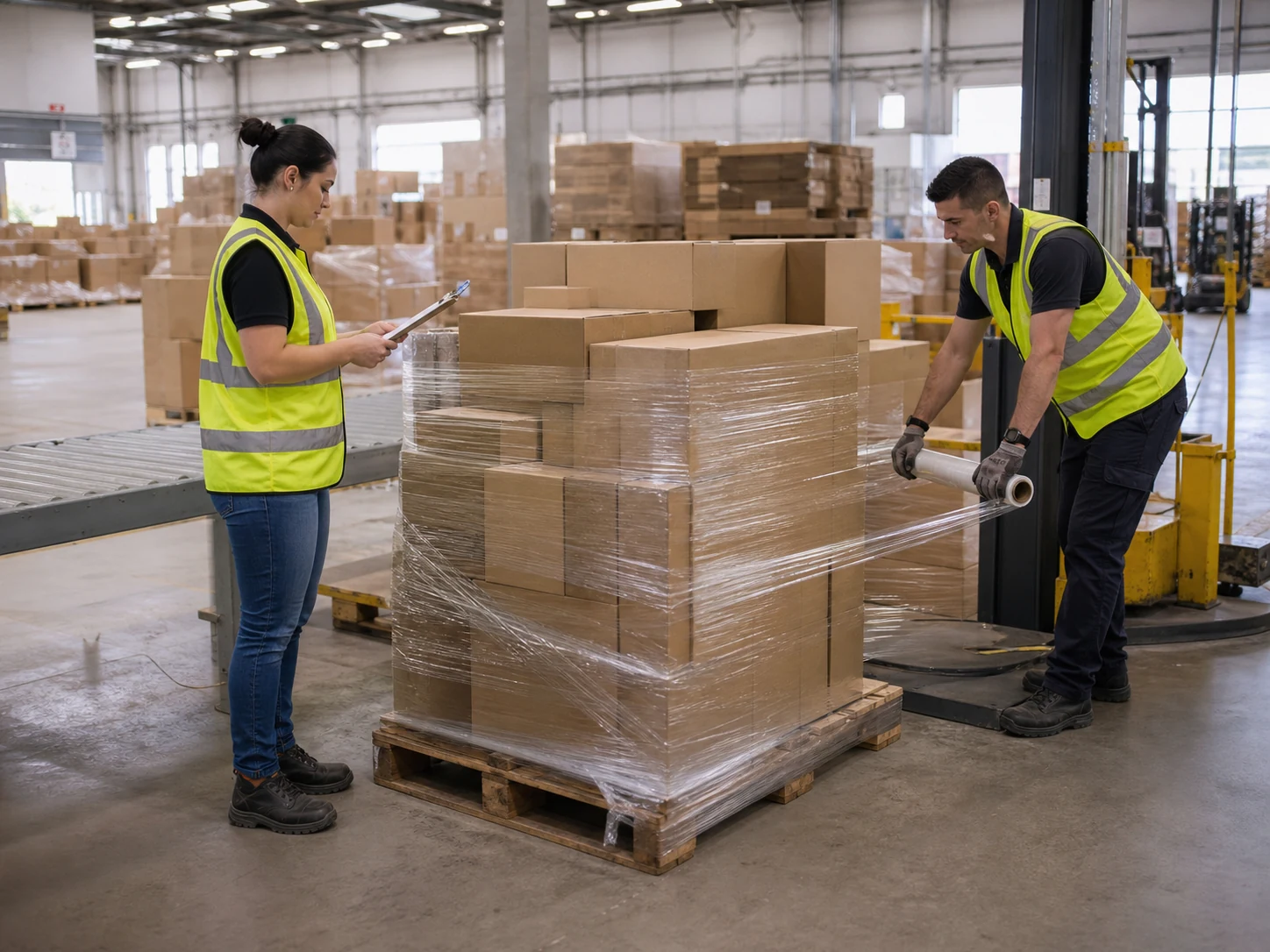 Generic editorial scene representing commercial freight handling